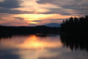 Sunset over Lake James