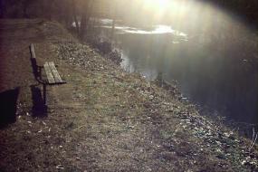 Bench overlooking  the South Fork Rockfish River