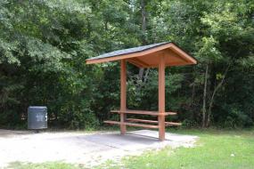 Sheltered picnic table