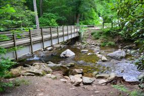Bridge over a rocky stream
