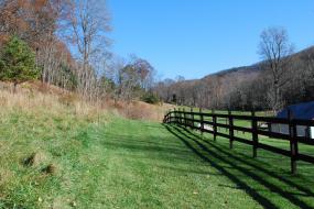 Trail through a farm field