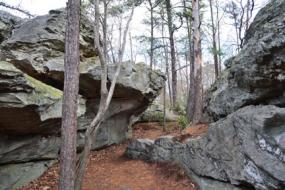Trail winding through rock formation