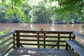 Observation deck overlooking water