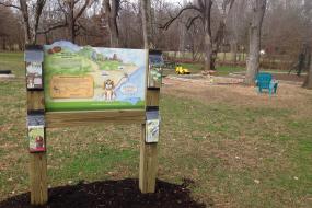 TRACK Trail sign with brochures