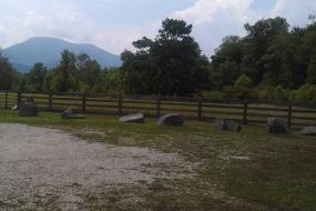 Gravel parking lot