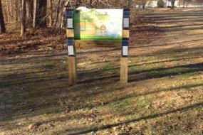 TRACK Trail sign with brochures