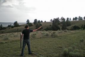 man preparing to throw a disc on the course