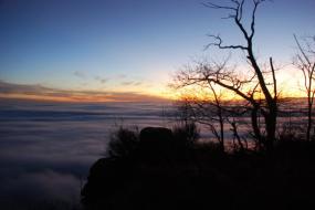 View from the summit at sunrise
