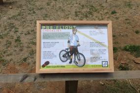 Instructional sign showing a pre-ride checklist
