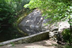 Rock wall containing lake
