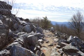 Rocky path along the mountainside