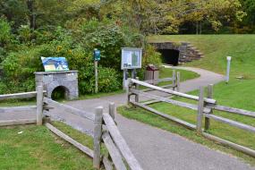 Kids in Parks trail head kiosk and interpretive sign