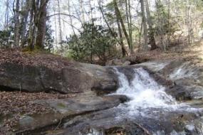 Small waterfall over rocks
