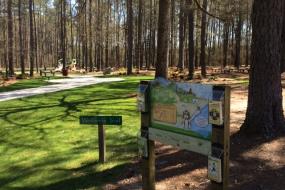 Kids in Parks trailhead sign with brochures