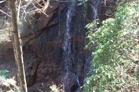 Water cascading down a rock face