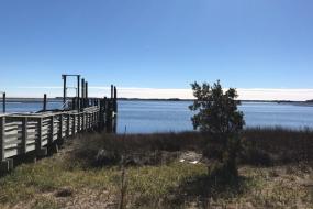 Ferry dock on waterway