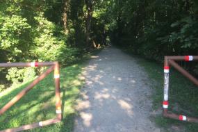 Gate in front of towpath