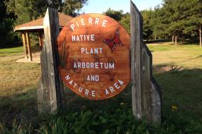 Sign for Pierre Native Plant arboretum