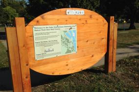 large informational kiosk for the course