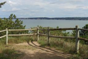 Overlook view of lake and bluffs