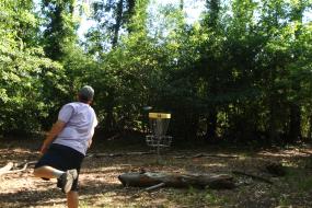 Person putting the disc