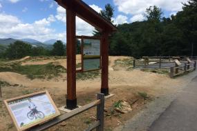 Kiosk sign for the pump track