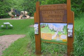 Kids in Parks trailhead sign with brochures