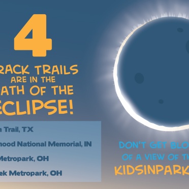 A list of the four track trails in the path of totality for the 2024 solar eclipse