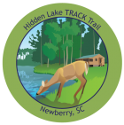 Newberry Rec collectible sticker featuring a deer drinking from Hidden Lake