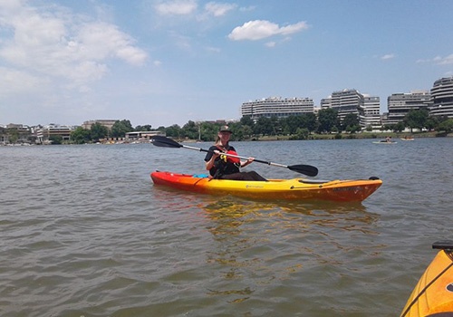 Kayaking on the River