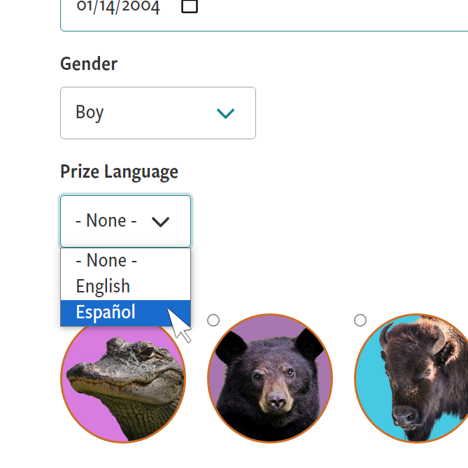 Select espanol for your prize language