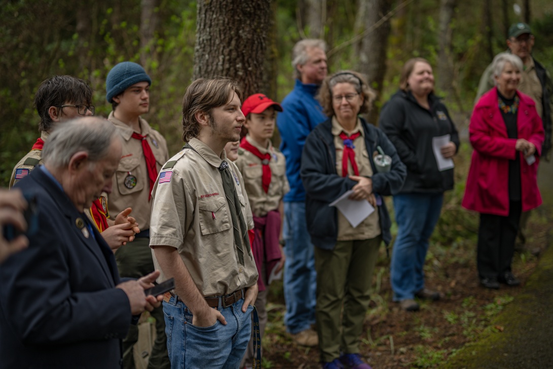 Honoring the boy scout troop that built the agate beach kiosk frame